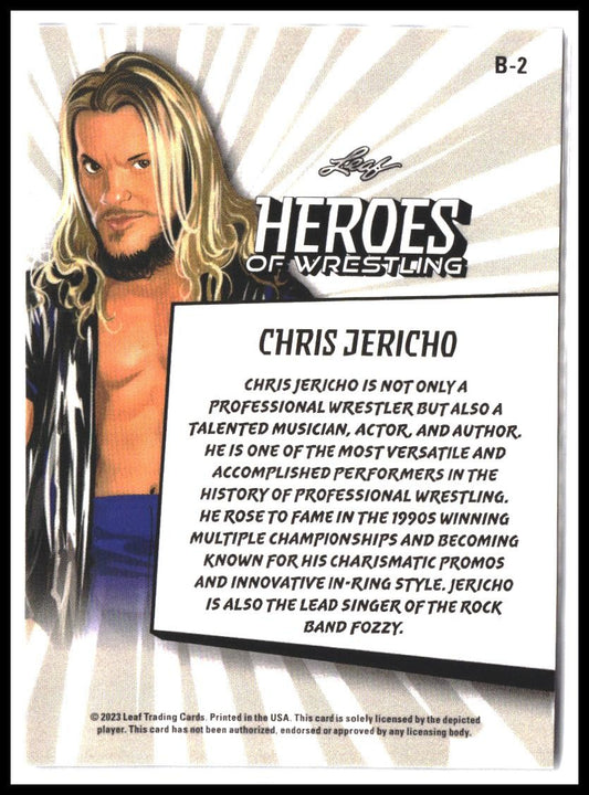Chris Jericho #B-2 2023 Leaf Heroes of Wrestling
