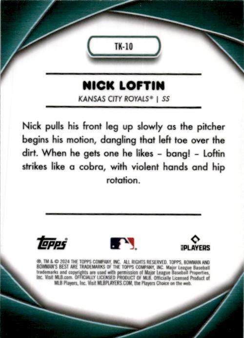 2024 Bowman's Best Shots by the Kid #TK-10 Nick Loftin Kansas City Royals