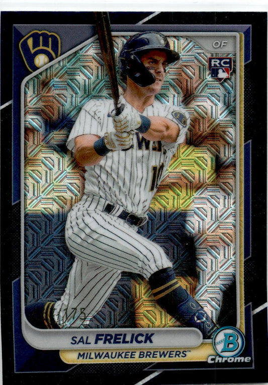 2024 Bowman Chrome Black Mojo /175 #39 Sal Frelick Brewers