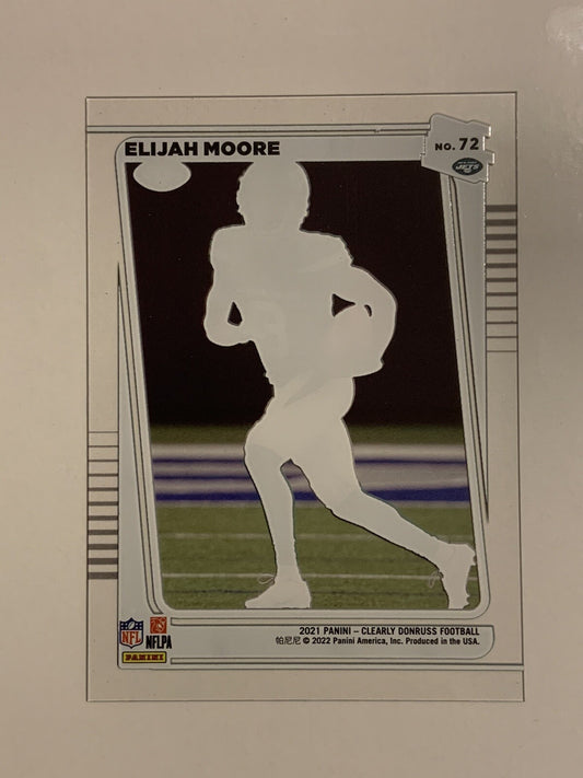 ELIJAH MOORE: 2021 Donruss Clearly #72 RC🏈RATED ROOKIE🔥 NY Jets