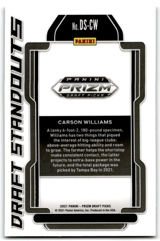 2021 Draft Standouts Carson Williams Tampa Bay Devil Rays #DS-CW
