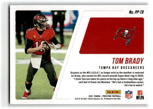 2021 Panini Prestige Prestigious Pros #PP-TB Tom Brady Tampa Bay Buccaneers