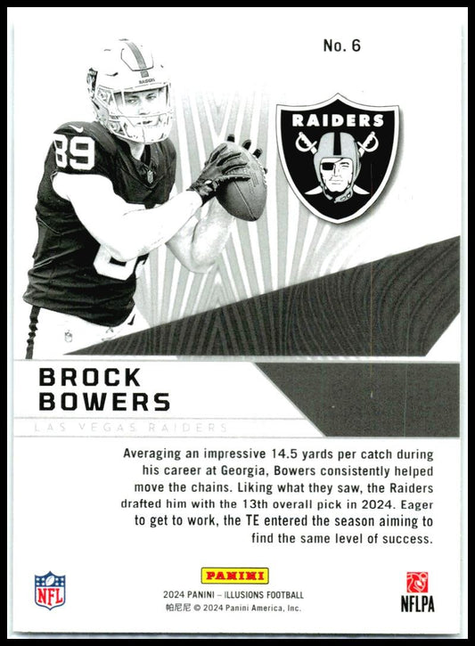 2024 Panini Illusions Amazing #6 Brock Bowers Rookie Las Vegas Raiders