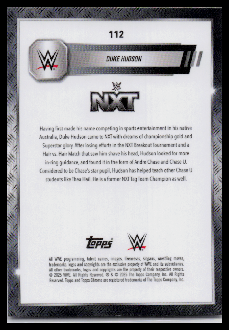 2024 Topps Chrome WWE #112 Duke Hudson