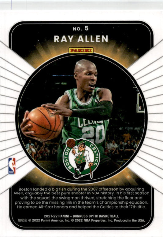 2021-22 Donruss Optic Winner Stays #5 Ray Allen Boston Celtics