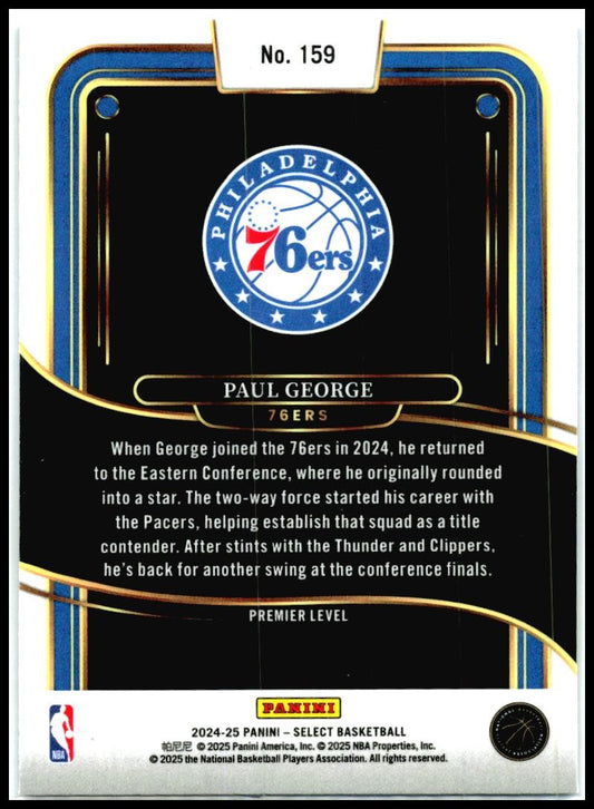 2024-25 Panini Select Blue #159 Paul George Philadelphia 76ers