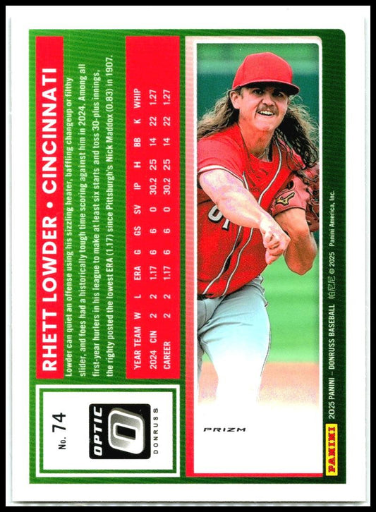 2025 Donruss Circles Prizm #74 Rhett Lowder Cincinnati Reds