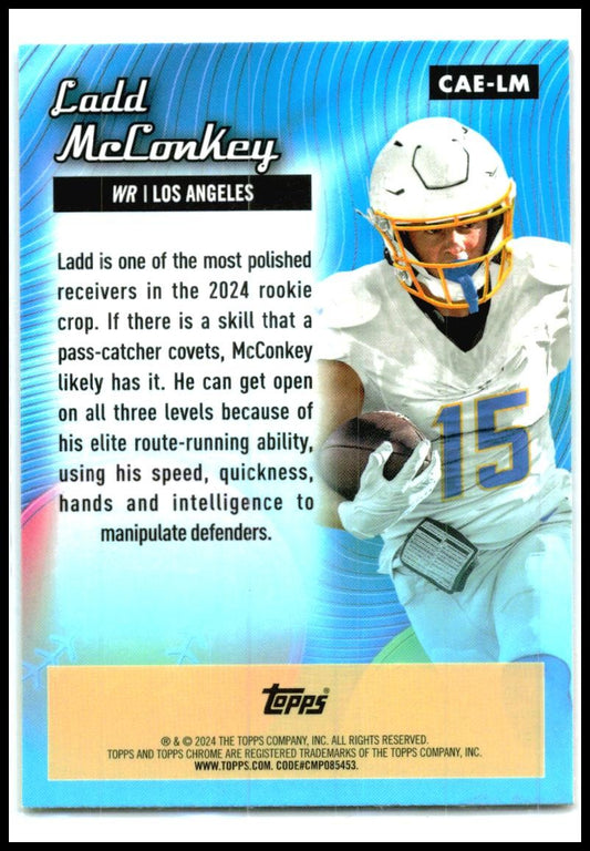 2024 Topps Chrome Chrome All-Etch #CAE-LM Ladd McConkey Los Angeles Rams