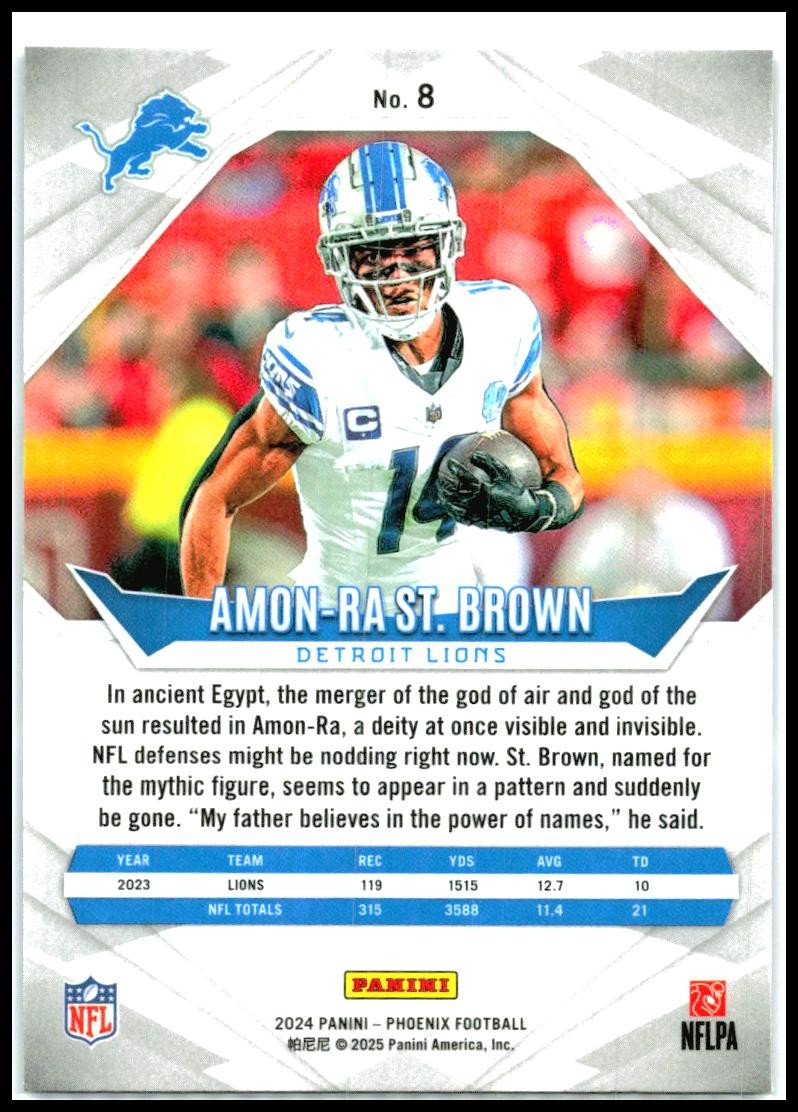 2024 Panini Phoenix Purple #8 Amon-Ra St. Brown Detroit Lions
