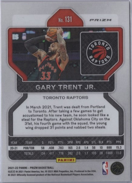 2021-22 Panini Prizm Red White Blue Gary Trent Jr. Toronto Raptors #131
