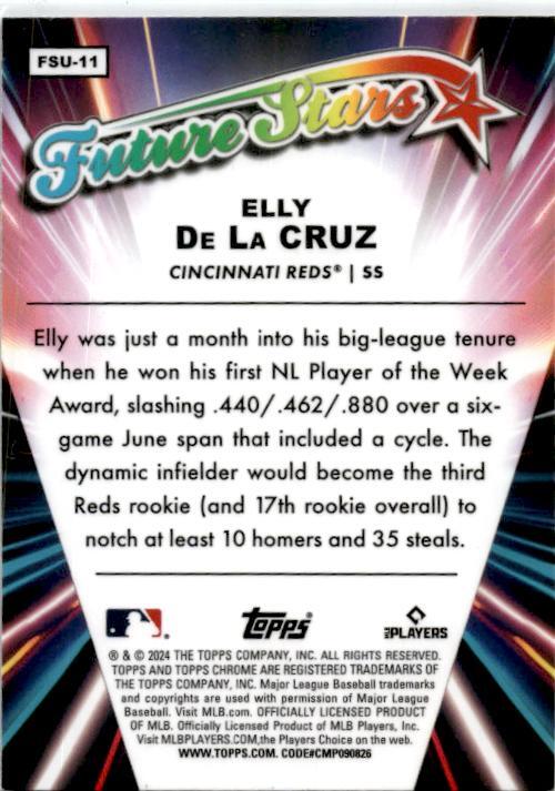 2024 Topps Chrome Update Future Stars #FSU-11 Elly De La Cruz Cincinnati Reds