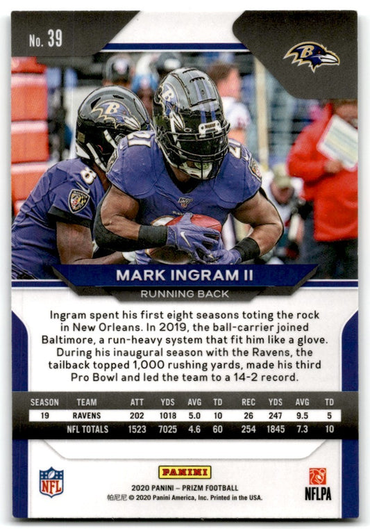 2020 Panini Prizm Mark Ingram II Baltimore Ravens #39