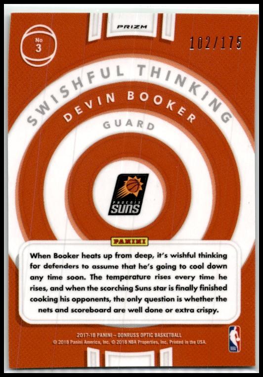 2017-18 Donruss Optic Swishful Thinking Lime Green #3 Devin Booker Suns