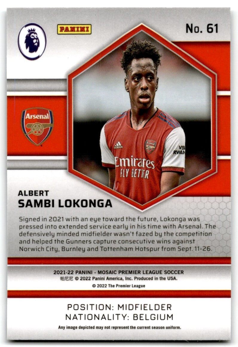 2021 Mosaic Sambi Lokonga Rookie Arsenal #61