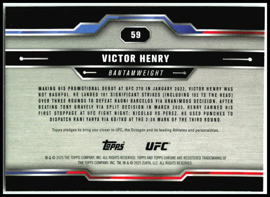 2025 Topps Chrome UFC #59 Victor Henry