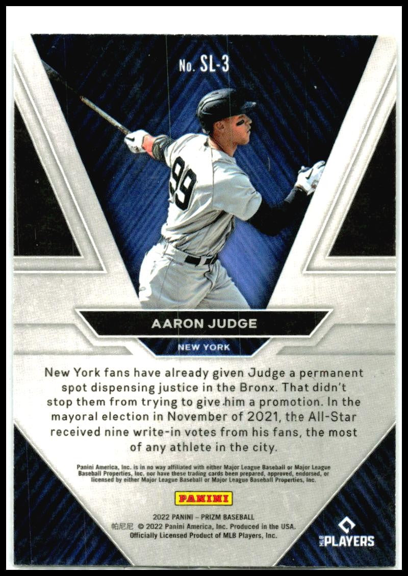 2022 Panini Prizm Sluggers #SL-3 Aaron Judge New York Yankees