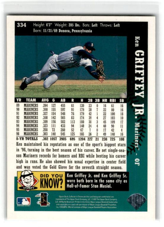 1997 Collector's Choice #334 Ken Griffey Jr. Seattle Mariners
