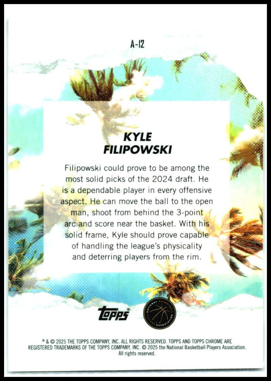 2024-25 Topps Finest Arrival X-Fractor #A-12 Kyle Filiplowski Utah