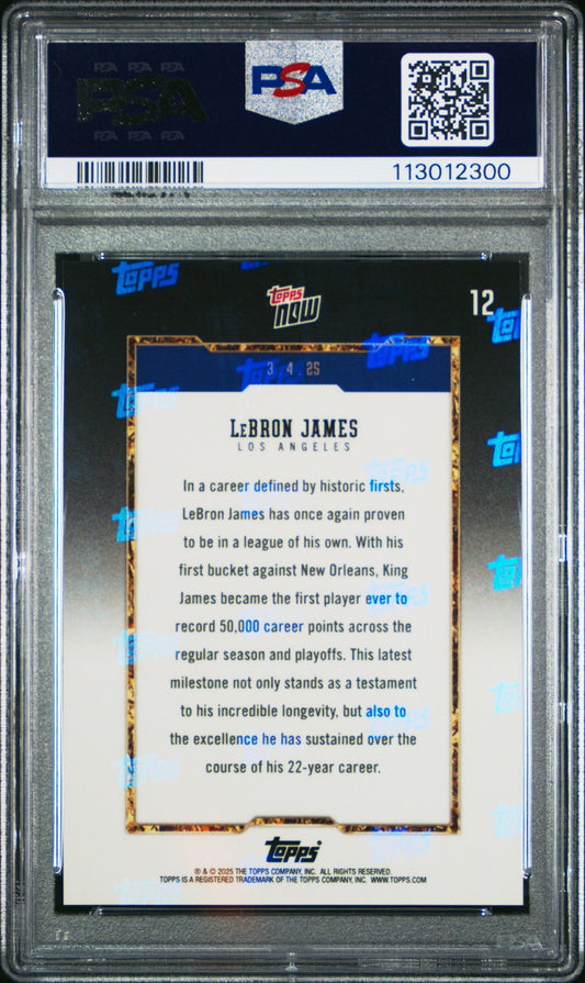 2024 Topps Now #12 Lebron James LA Lakers PSA 10