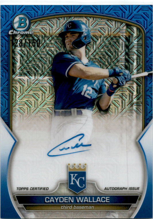 2023 Bowman Chrome Prospects Mojo Auto Blue #BMA-CW Cayden Wallace Auto /150