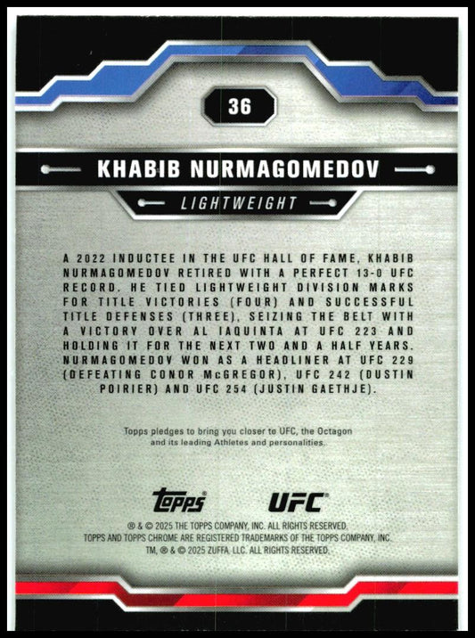 2025 Topps Chrome UFC #36 Khabib Nurmagomedov