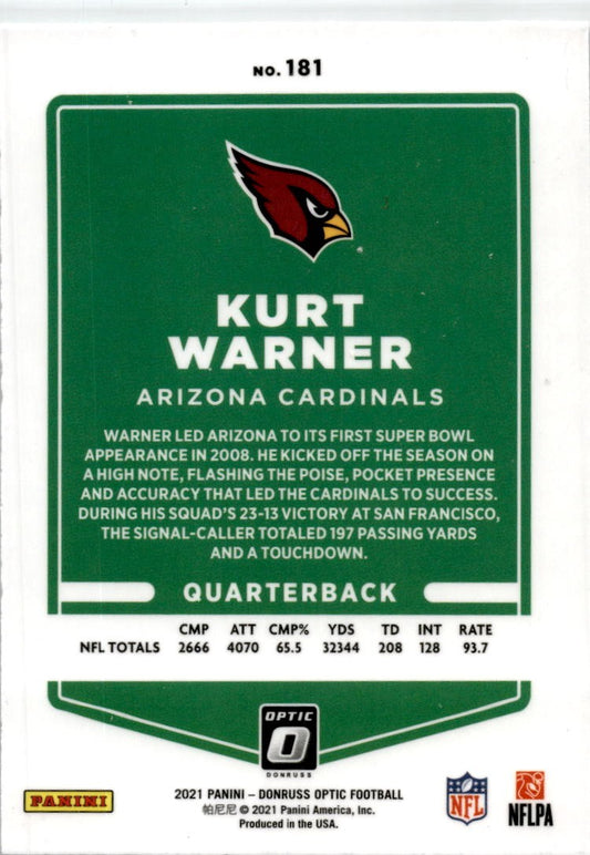 2021 Donruss Optic #181 Kurt Warner Arizona Cardinals