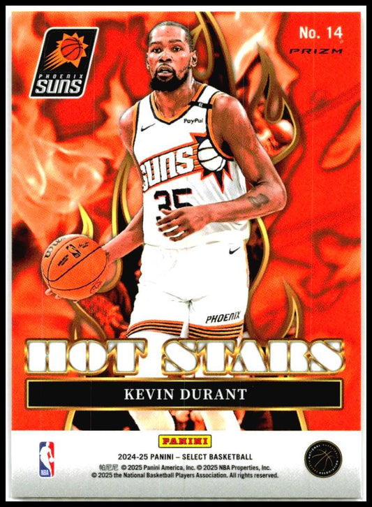 2024-25 Panini Select Hot Stars Green Prizms #14 Kevin Durant Phoenix Suns