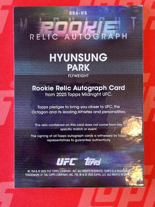 2025 Topps Midnight Rookie Relic Autograph #RRA-HS Hyunsung Park Rookie