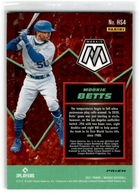 2021 Panini Mosaic Hot Sauce Mosaic #HS4 Mookie Betts Los Angeles Dodgers