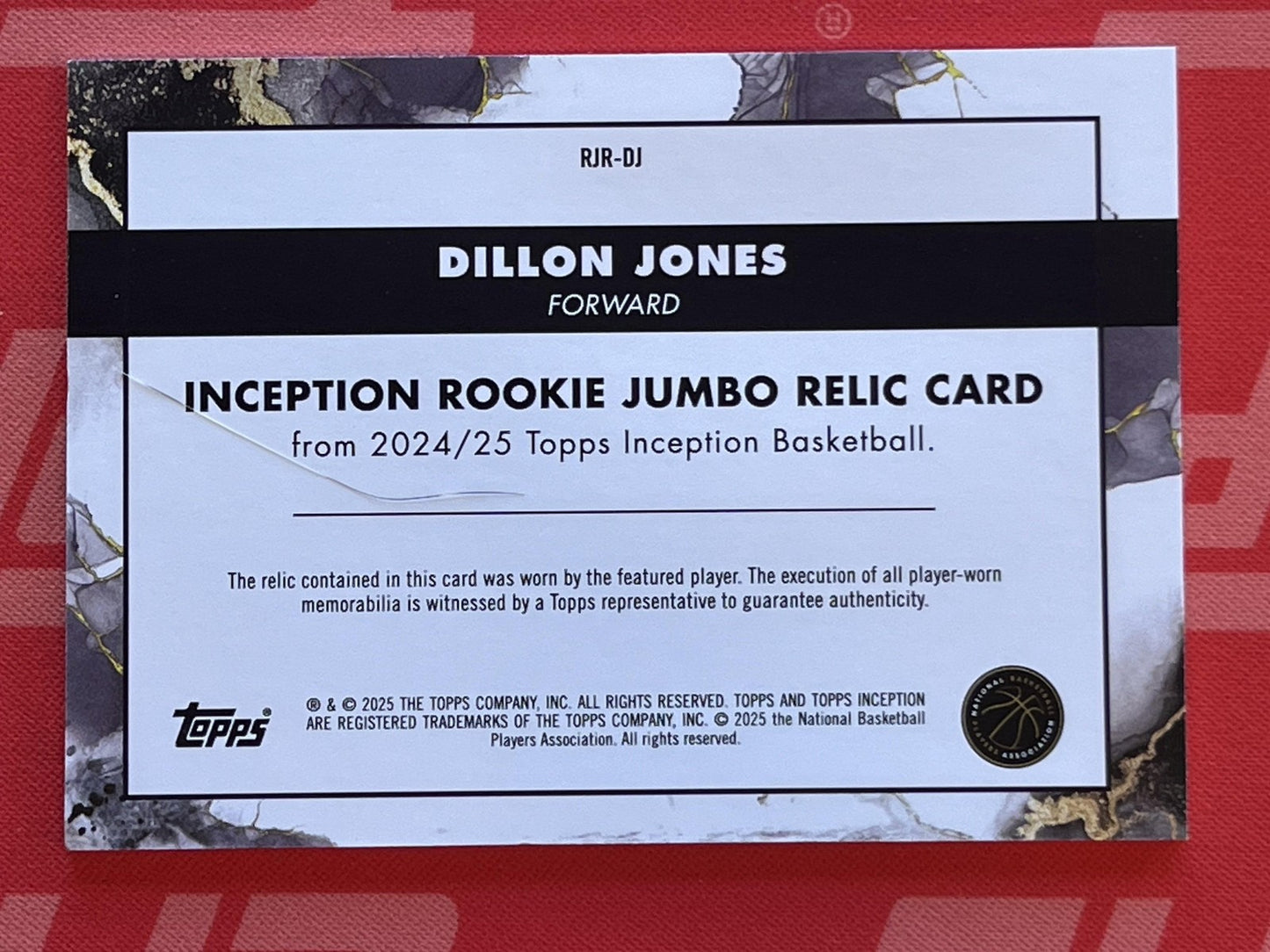 2024-25 Topps Inception Jumbo Patch #RJR-DJ Dillon Jones