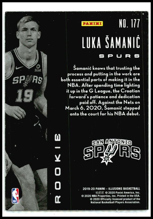 2019-20 Panini Illusions #177 Luka Samanic Rookie San Antonio Spurs