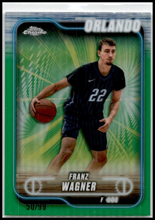 2024-25 Topps Chrome Green Refractor #93 Franz Wagner #/99 Orlando Magic