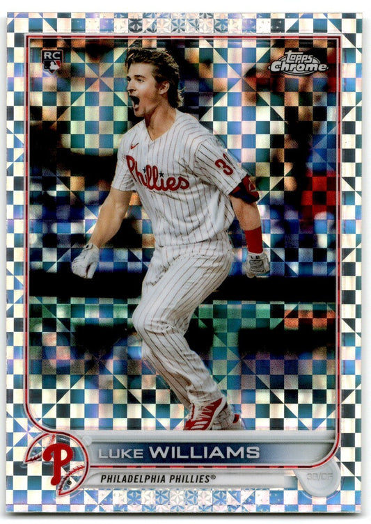 2022 Topps Chrome X-Fractor Luke Williams Rookie Philadelphia Phillies #170