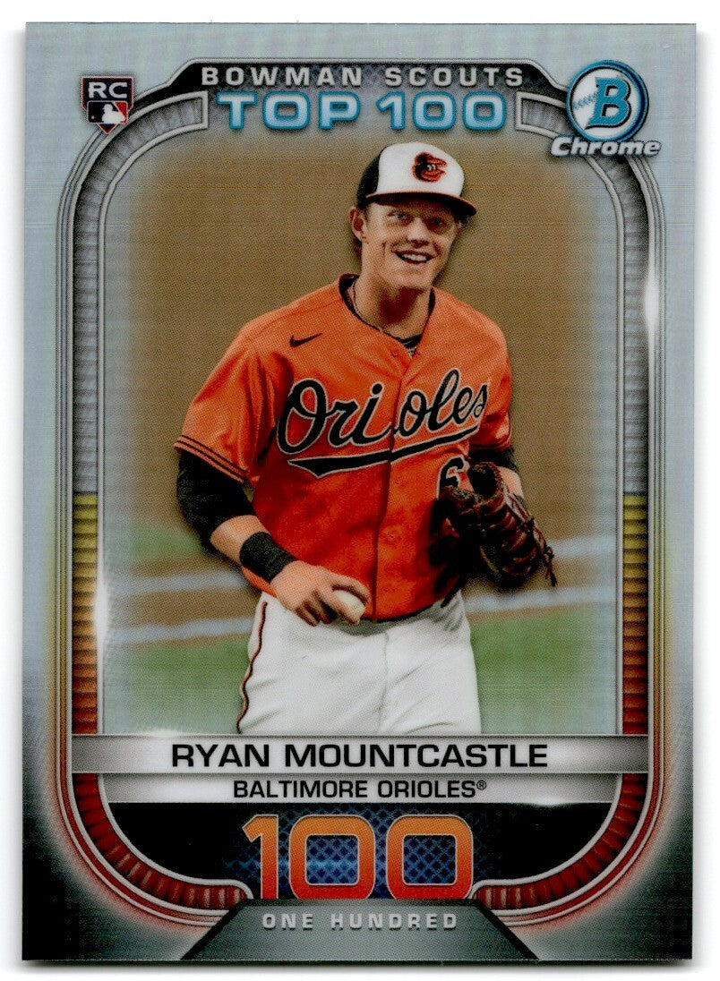2021 Bowman Chrome Scouts Top 100 Ryan Mountcastle Baltimore Orioles #BTP-100