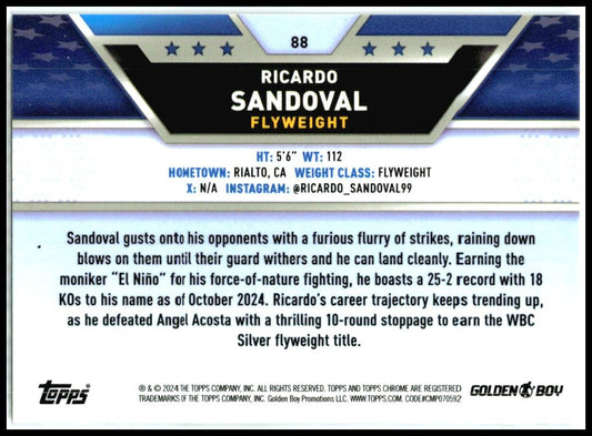 2024 Topps Chrome Boxing Shimmer #88 Ricardo Sandoval