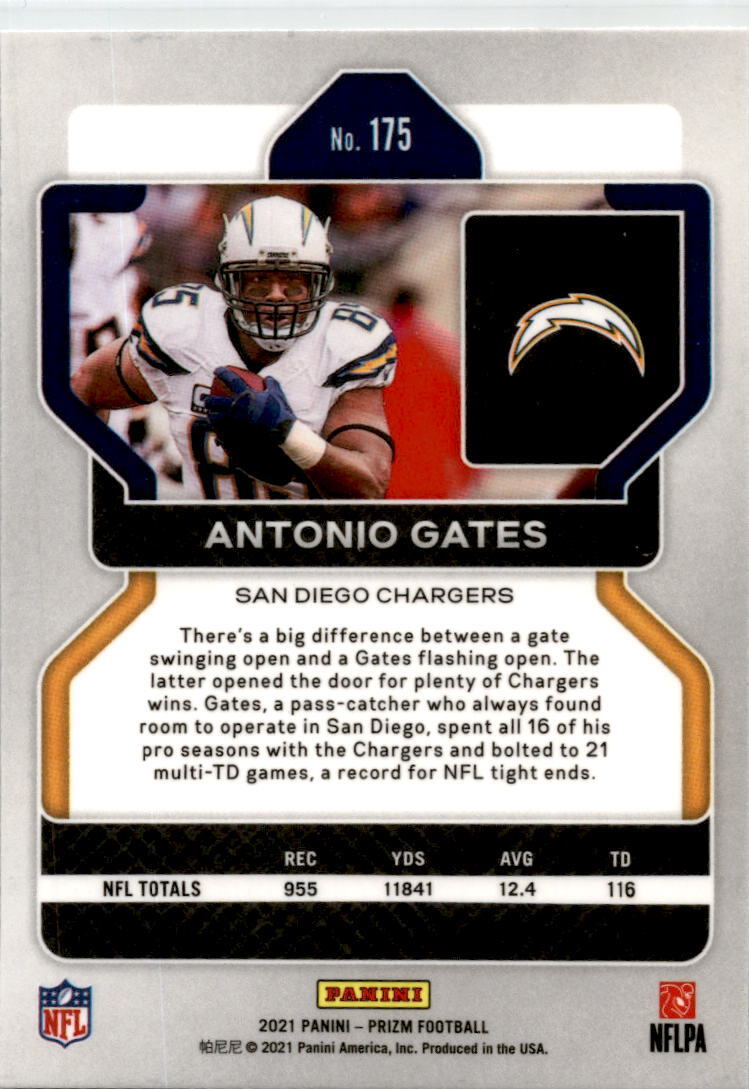 2021 Panini Prizm #175 Antonio Gates San Diego Chargers