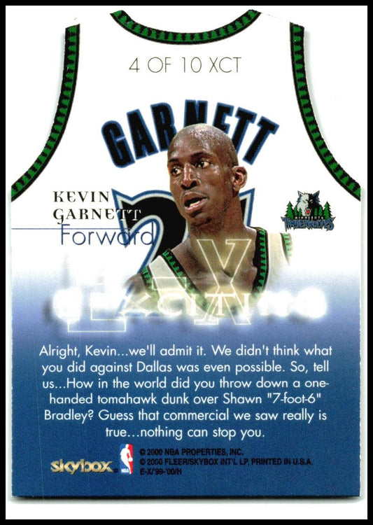 1999-00 E-X E-Xciting #4XCT Kevin Garnett Minnesota Timberwolves