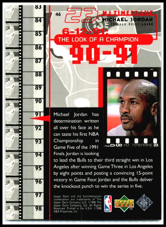 1998 Upper Deck Michael Jordan Living Legend #46 Michael Jordan Chicago Bulls