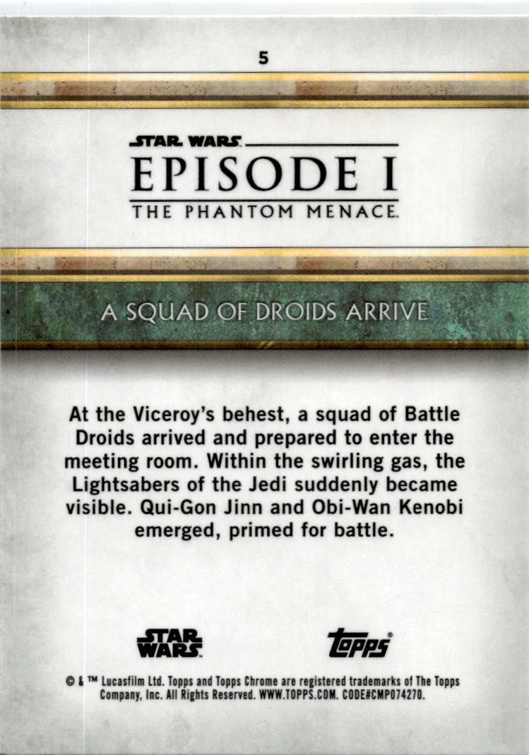 STAR WARS EPISODE 1 THE PHANTOM MENACE TOPPS SAPPHIRE 5 A Squad Of Droids Arrive