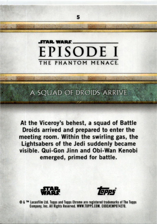 STAR WARS EPISODE 1 THE PHANTOM MENACE TOPPS SAPPHIRE 5 A Squad Of Droids Arrive