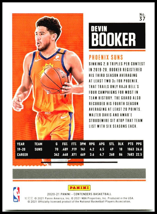 2020-21 Panini Contenders #37 Devin Booker Phoenix Suns