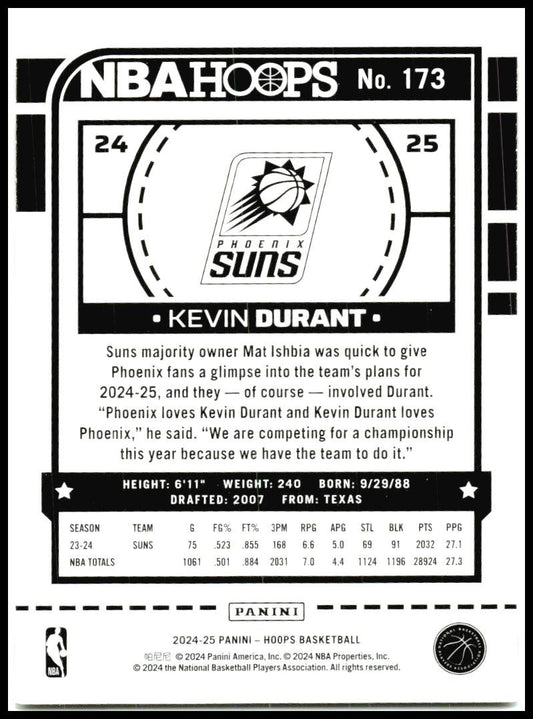 2024-25 Hoops Winter #173 Kevin Durant Phoenix Suns