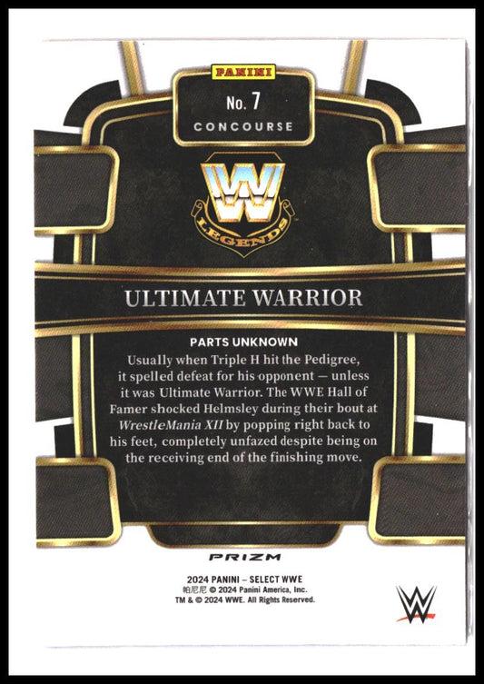 Ultimate Warrior #7 2024 Panini Select WWE Red and Blue Prizms