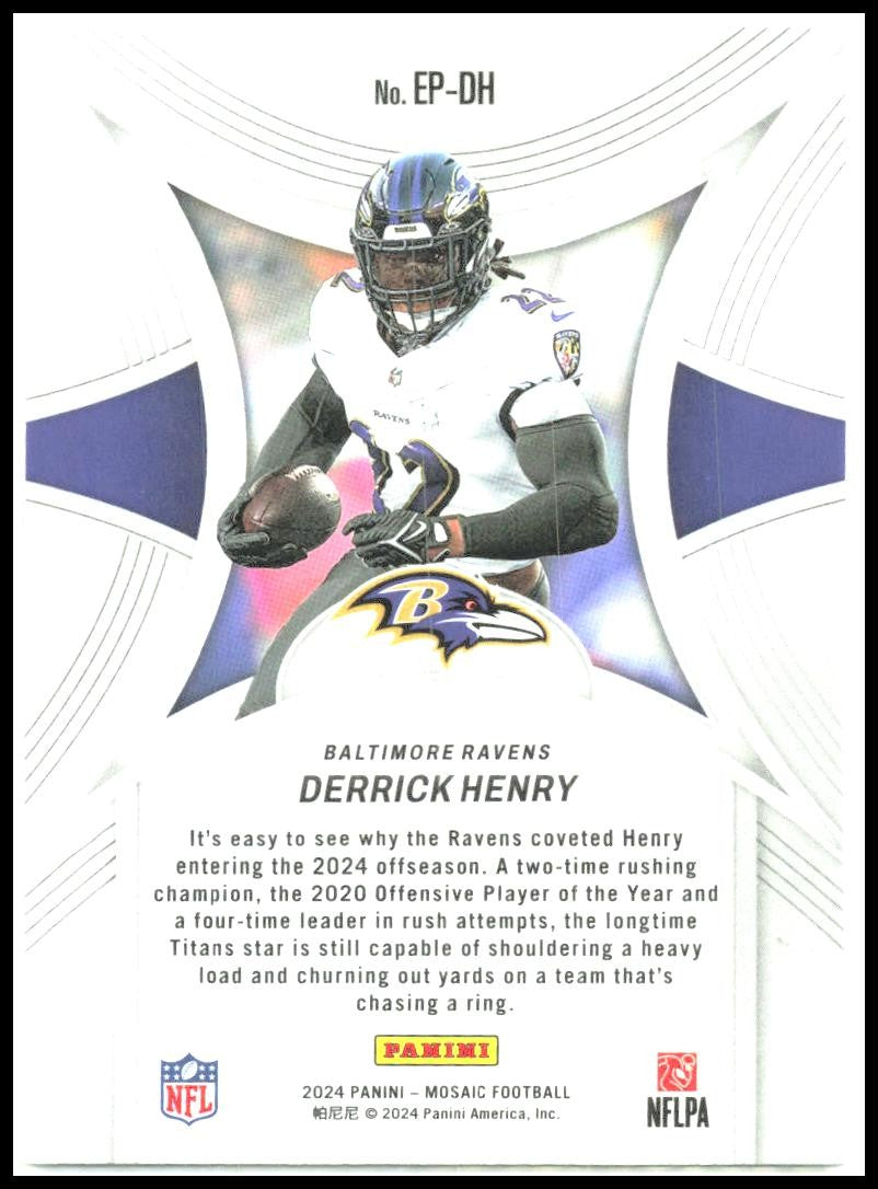 2024 Panini Mosaic Epic Performers #EP-DH Derrick Henry Baltimore Ravens
