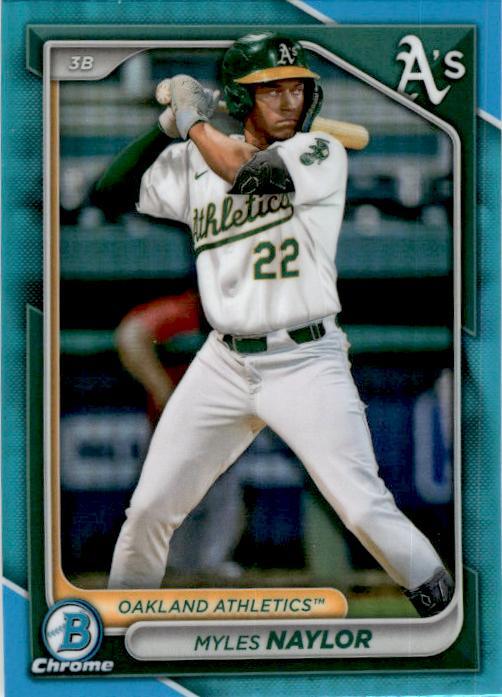 2024 Bowman Draft Chrome Sky Blue #BDC-141 Myles Naylor Oakland Athletics