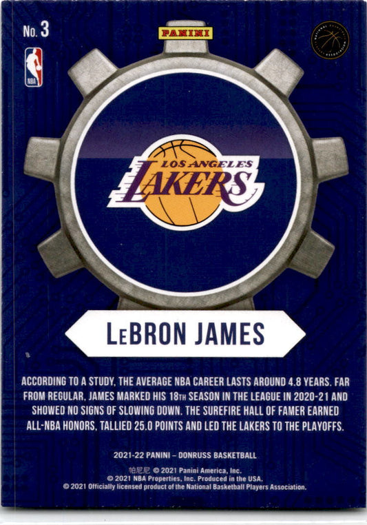 2021-22 Donruss Craftsmen #3 LeBron James Los Angeles Lakers