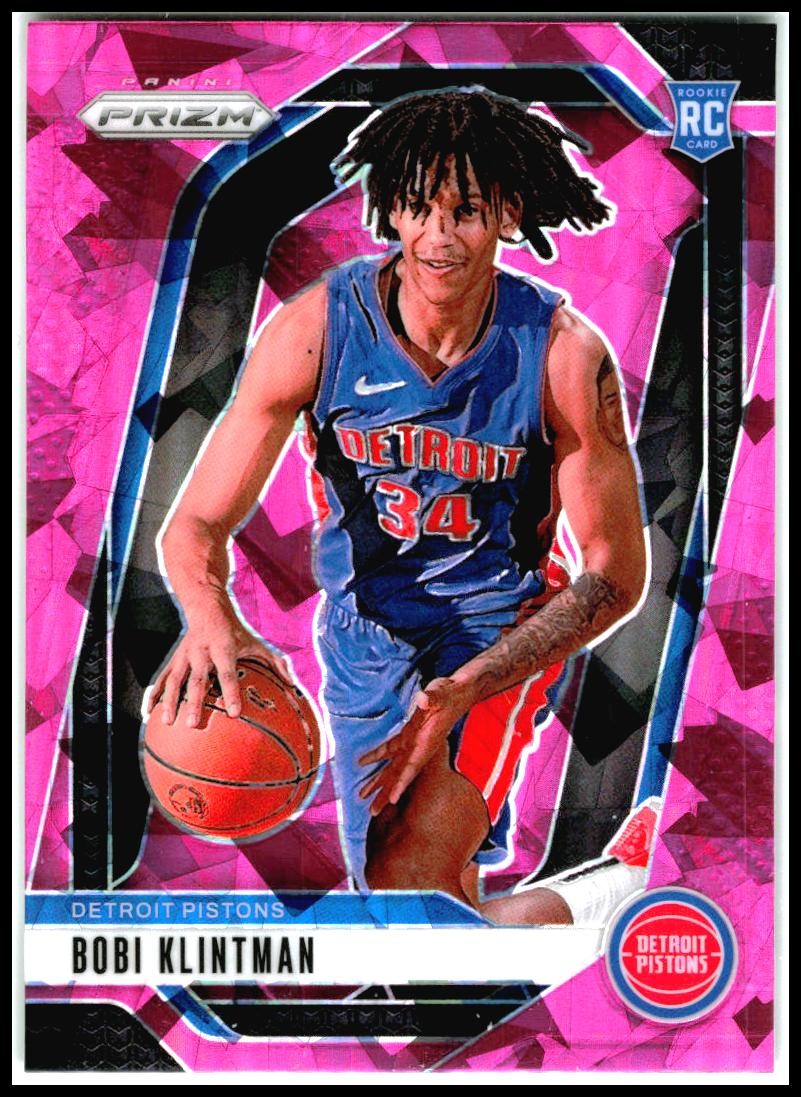 2024-25 Panini Prizm Prizms Pink Ice #266 Bobi Klintman Detroit Pistons