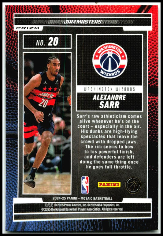 2024-25 Mosaic Green Jam Master #20 Alexander Sarr Rookie