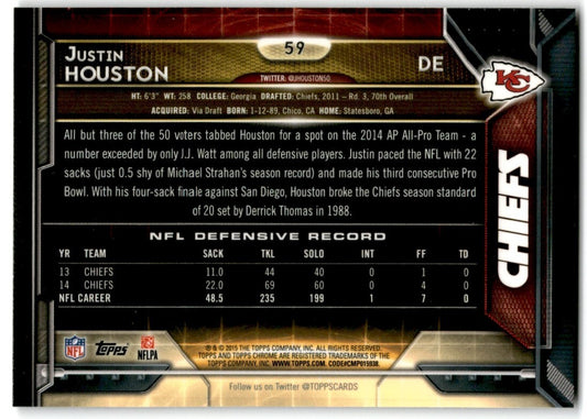 2015 Topps Chrome Justin Houston Kansas City Chiefs #59