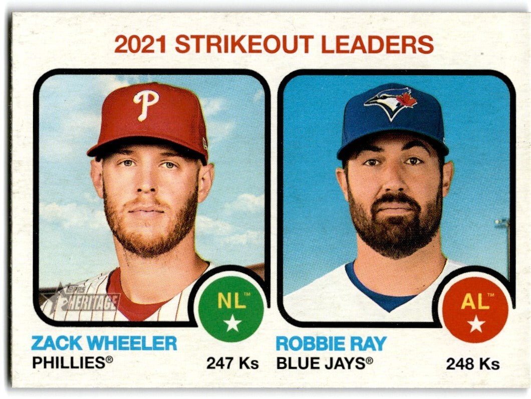 2022 Topps Heritage Robbie Ray/Zack Wheeler Toronto Blue Jays/Philadelphia